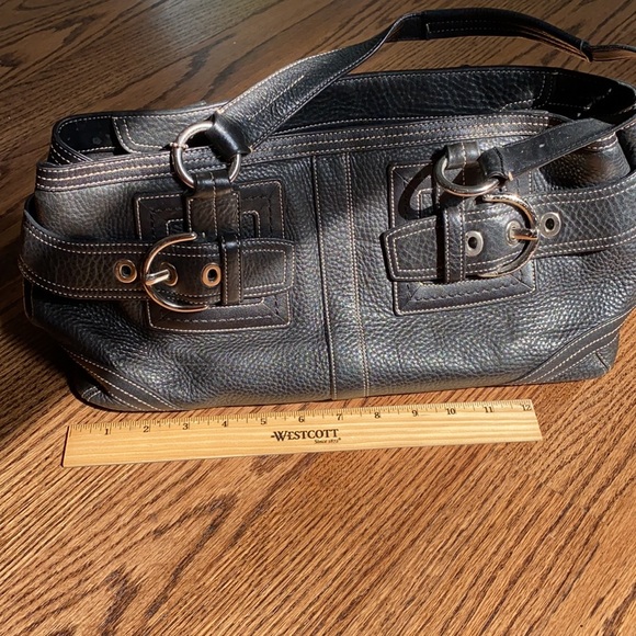 COACH Hampton Bag. Black Leather. - Picture 6 of 7